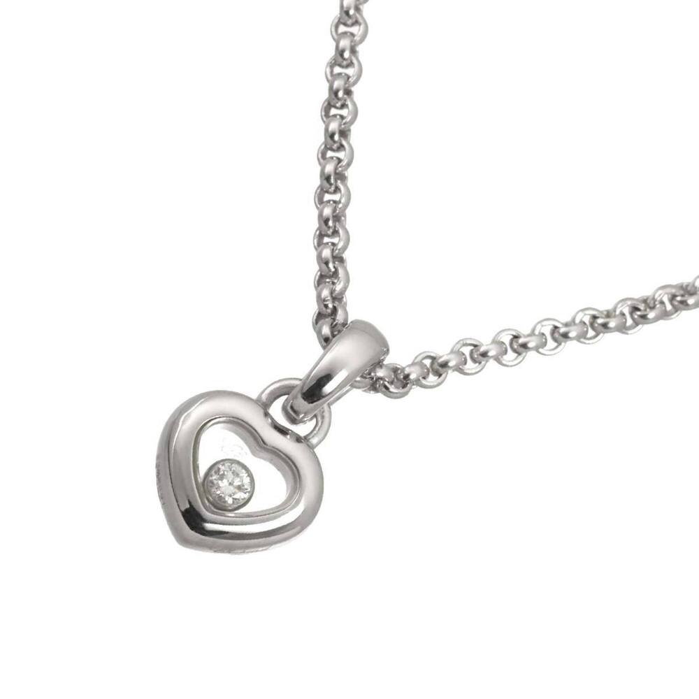 CHOPARD 18k Silver Diamond Heart Necklace
